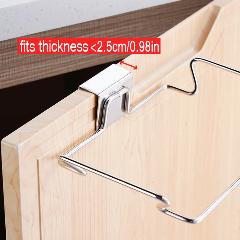 Platzsparender Edelstahl Müllhalter für Küchenschrank – robust - kratzfest, 18,7x13,9cm