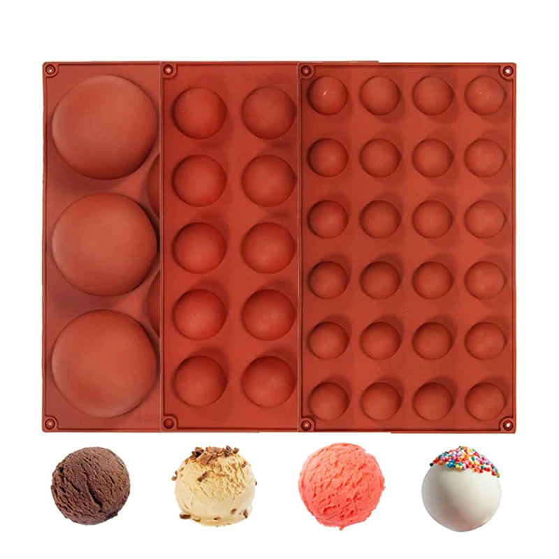Halbkugel Silikonform zum Backen von Pralinen Mousse Kuchen 3D