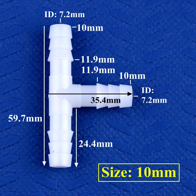 Lebensmittelechte weiße PE T-Stecker 4-13mm – robust - vielseitig 5-200 Stück