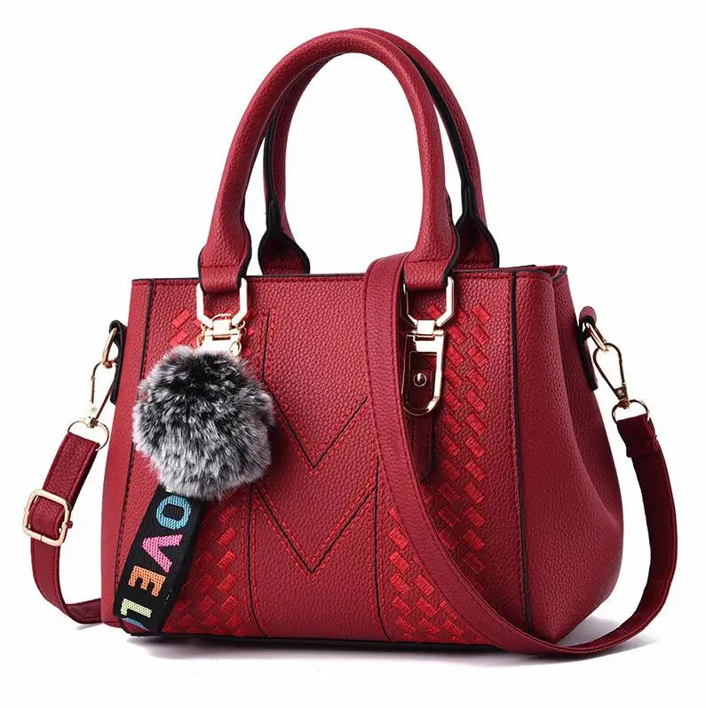 Elegante Damen Messenger Bag mit Stickerei - Haarball – weich, vielseitig - sicher Verschlossen