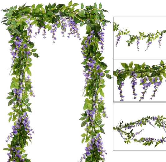 2 m künstliche Wisteria-Girlande für Hochzeiten und Dekoration