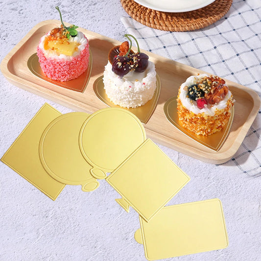 Kuchenunterlagen 100 Stück goldene silberne Pappe Desserttabletts