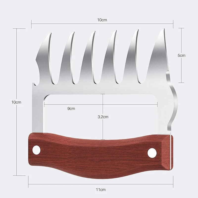 Robuste Edelstahl-Bärenkrallen mit Holzgriff - Flaschenöffner – Perfekt für BBQ