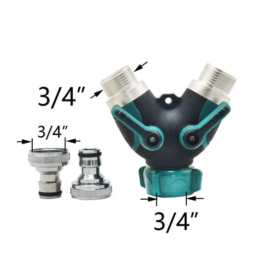 Metall 2-Wege Y-Garten Wasserverteiler 3/4 Zoll für effiziente Bewässerung