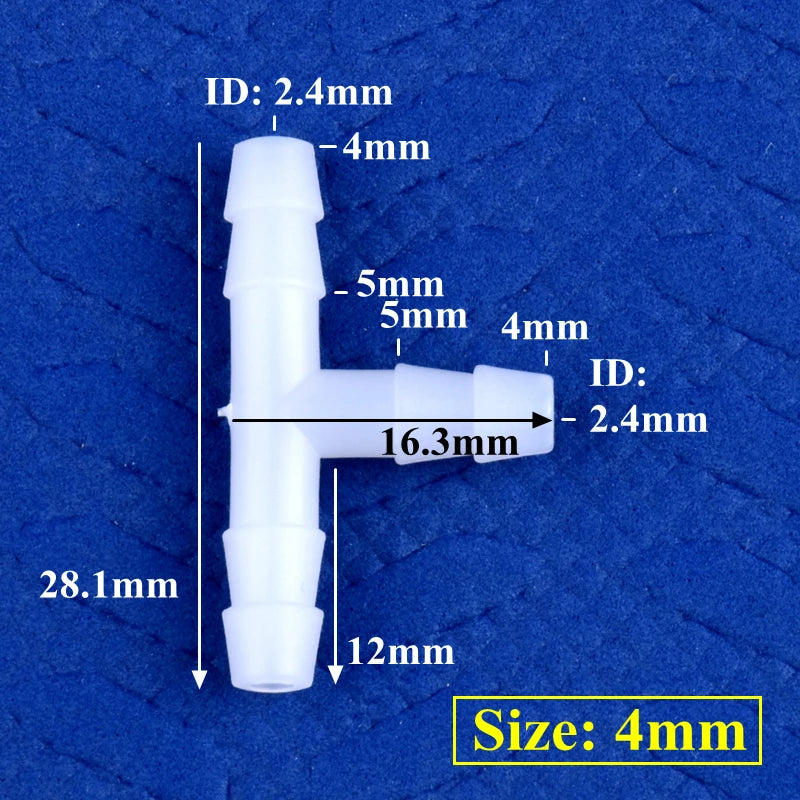Lebensmittelechte weiße PE T-Stecker 4-13mm – robust - vielseitig 5-200 Stück