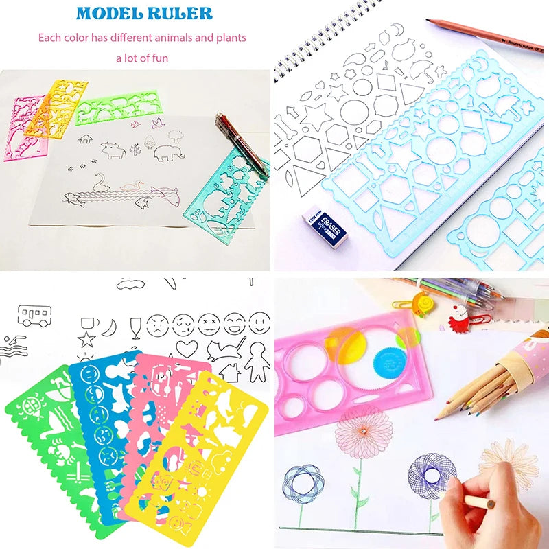 Kreatives Spirograph Set für Kinder – Geometrie-Malvorlagen aus ABS, ab 3 Jahren