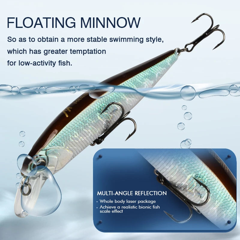 Minnow Wobbler Angelköder 14g Tiefe 80-150cm 24 Farben Auswahl