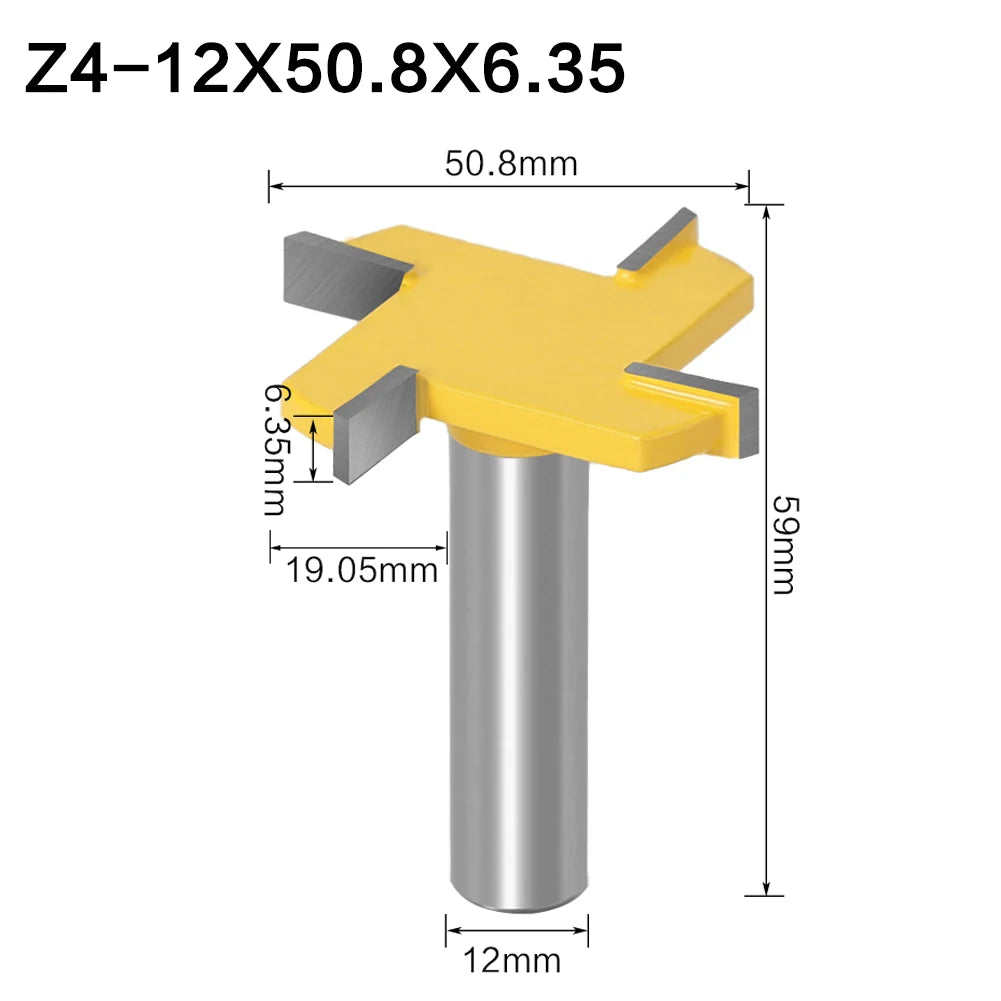 4 Rand Schlitzen Cutter Holz-Fräser in 6mm 8mm 12mm Schaftgrößen