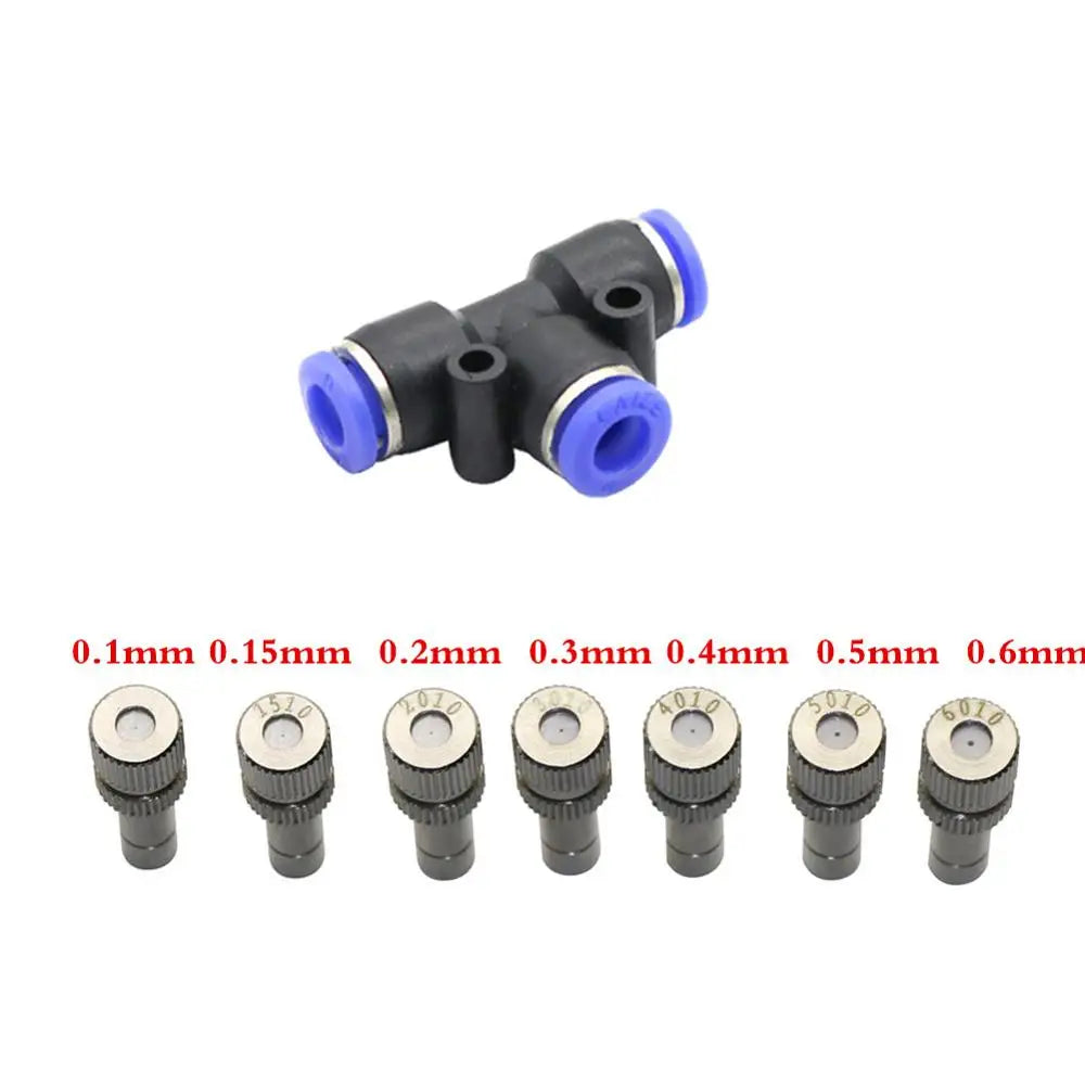 Effiziente 6mm Zerstäubungsdüsen im 5er-Set mit Schnellanschluss für Kühlung - Garten
