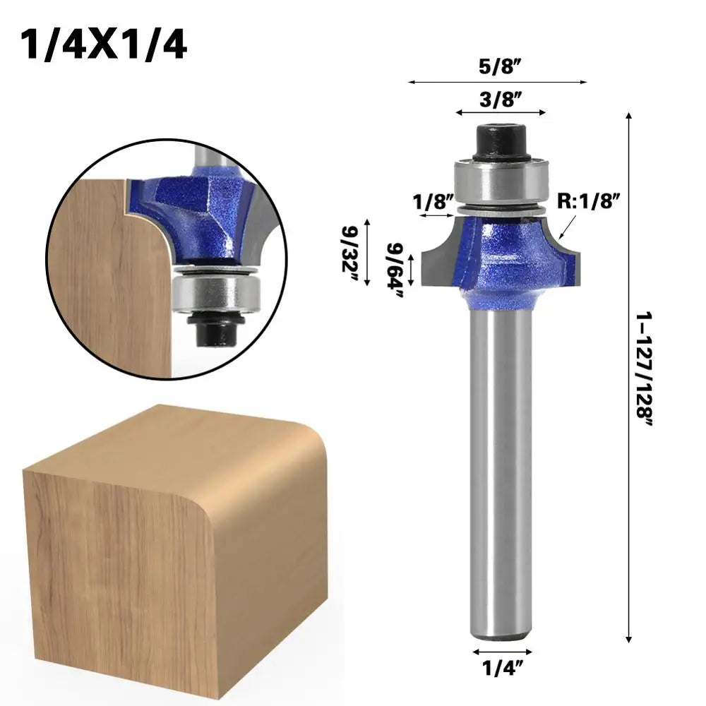 1/4 Schaft Runde Ecke Router Bit mit Lager für Holzbearbeitung