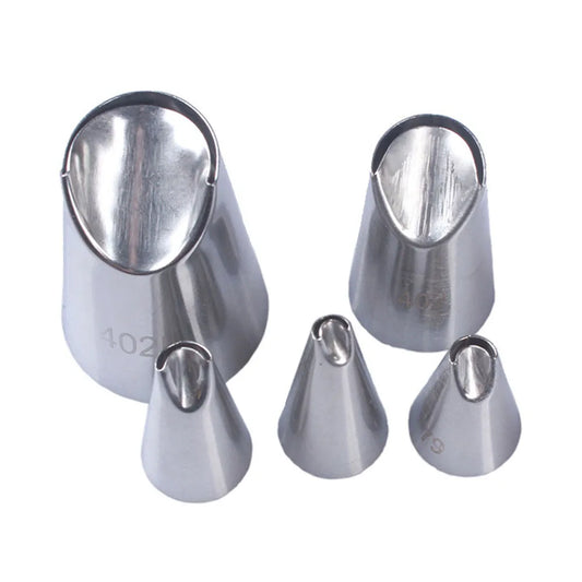 Edelstahl Kuchen Spritztüllen Set 5-teilig – Präzise Dekowerkzeuge
