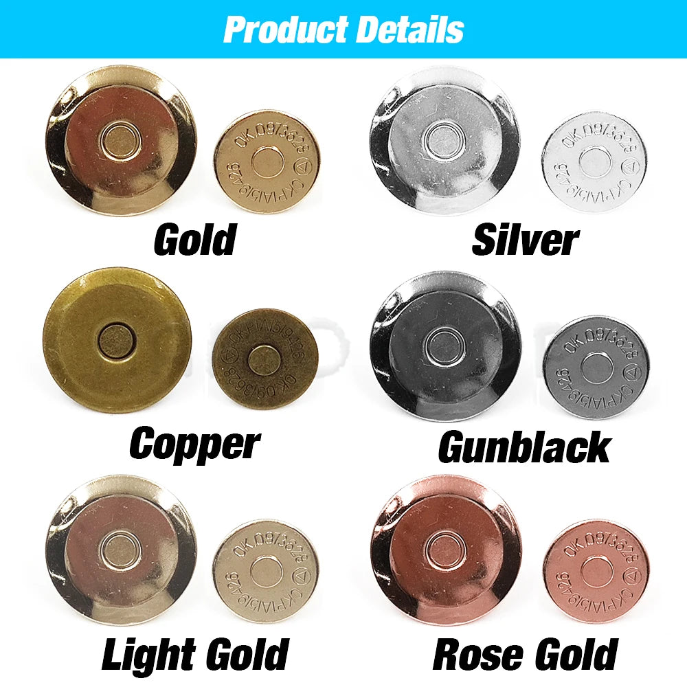 Magnetische Metall Druckknopfverschlüsse 16-20mm für Nähen - Basteln