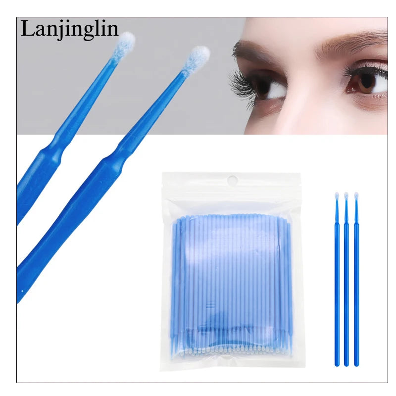 Präzise Mikrobürsten 100er Set – Bunte Nylongriffe für Make-up - Wimpern