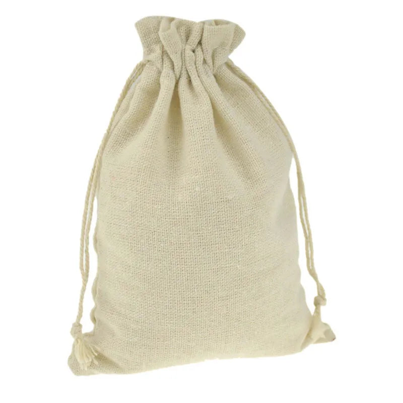 10-teiliges Set Baumwoll-Geschenktaschen mit Kordelzug für Schmuck und Kosmetik