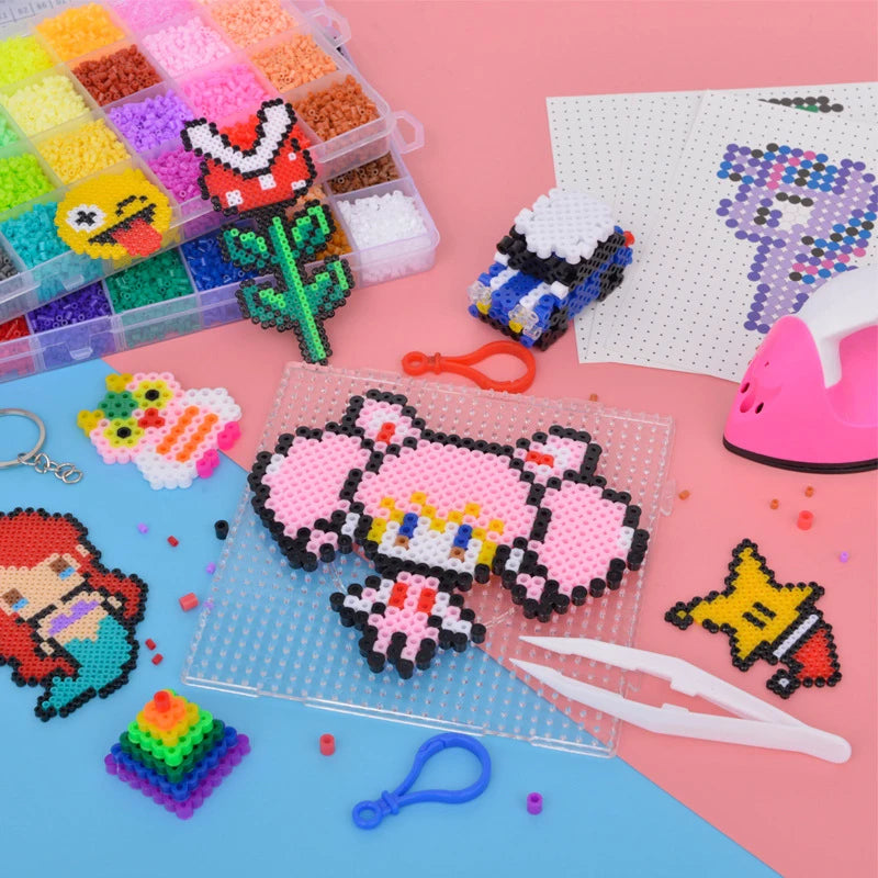 Hama Perlen Box Set 24 72 Farben Pädagogisches Kinder DIY Puzzle