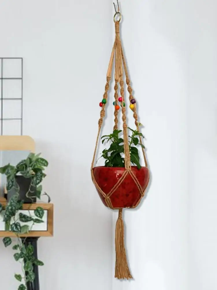 Handgemachter Makramee Blume Topf Aufhänger für Wand- und Gartendeko