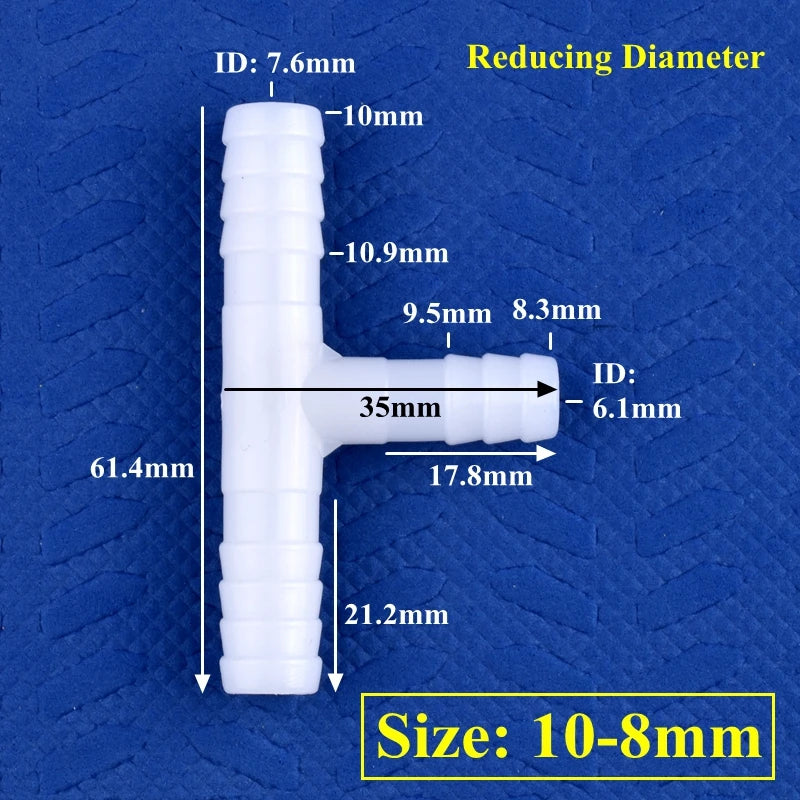 Lebensmittelechte weiße PE T-Stecker 4-13mm – robust - vielseitig 5-200 Stück