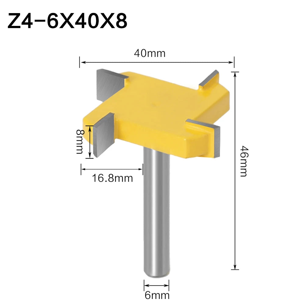4 Rand Schlitzen Cutter Holz-Fräser in 6mm 8mm 12mm Schaftgrößen
