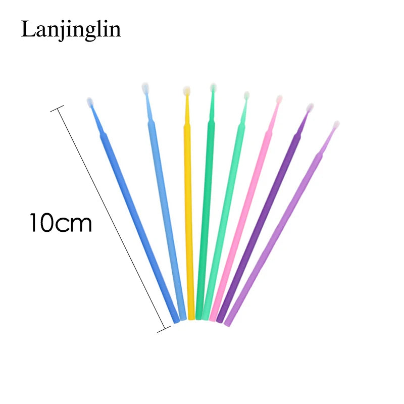 Präzise Mikrobürsten 100er Set – Bunte Nylongriffe für Make-up - Wimpern