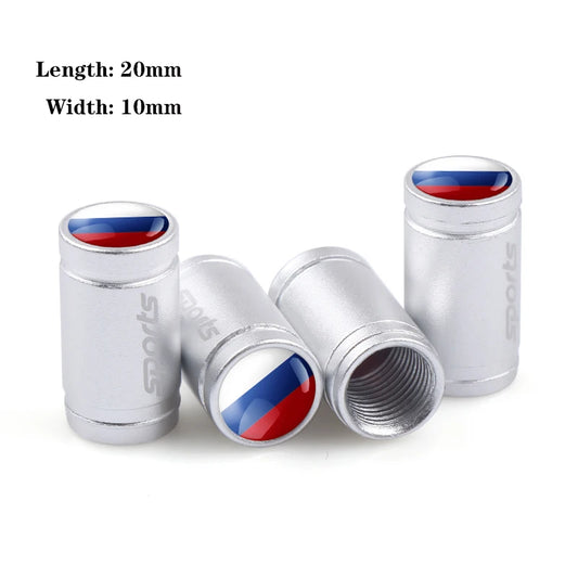 4er Set Aluminium Ventilkappen mit Länderflaggen Auto Reifen Zubehör