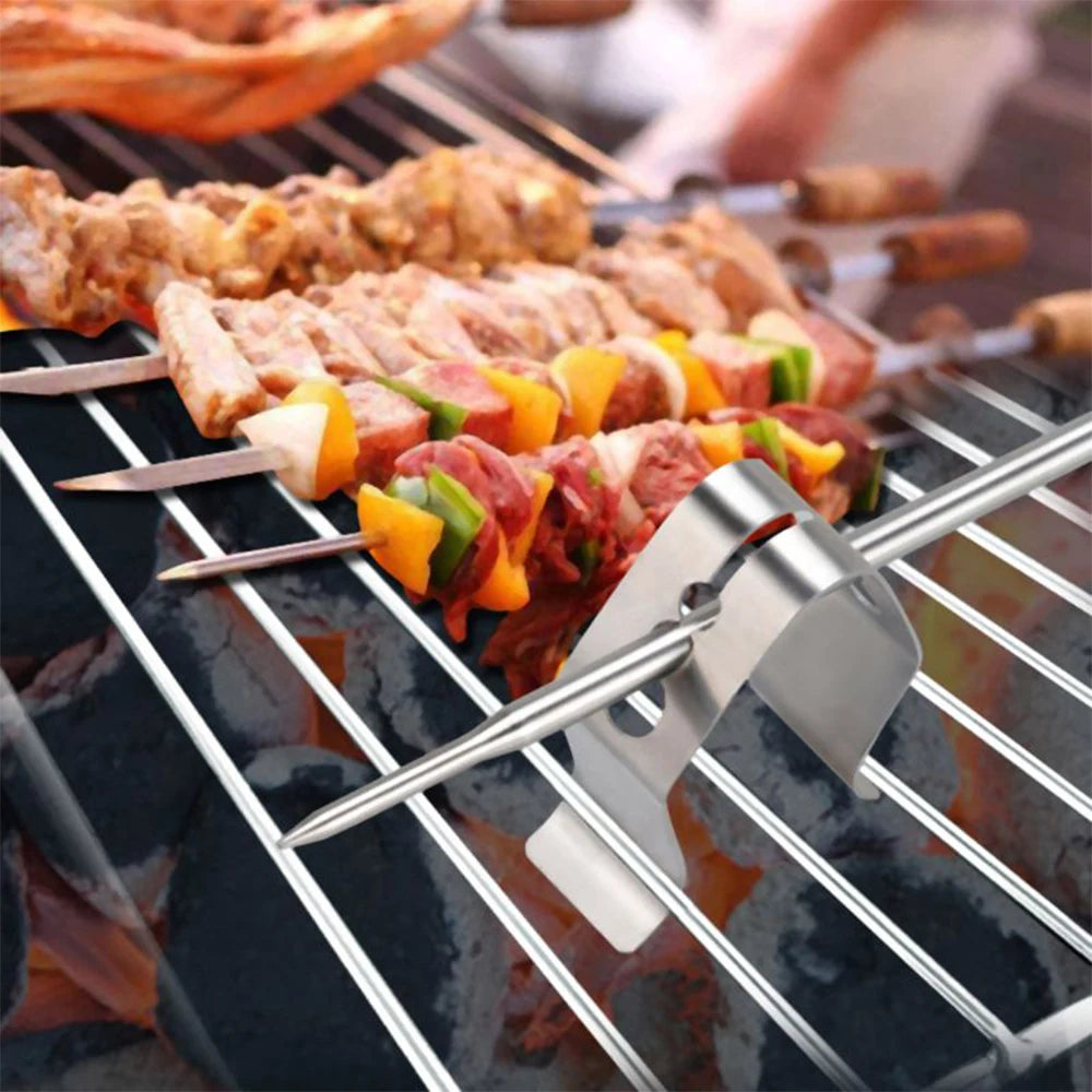 4-teiliges Universal Edelstahl BBQ Thermometer Sonde Clip Set – robust - spülmaschinenfest