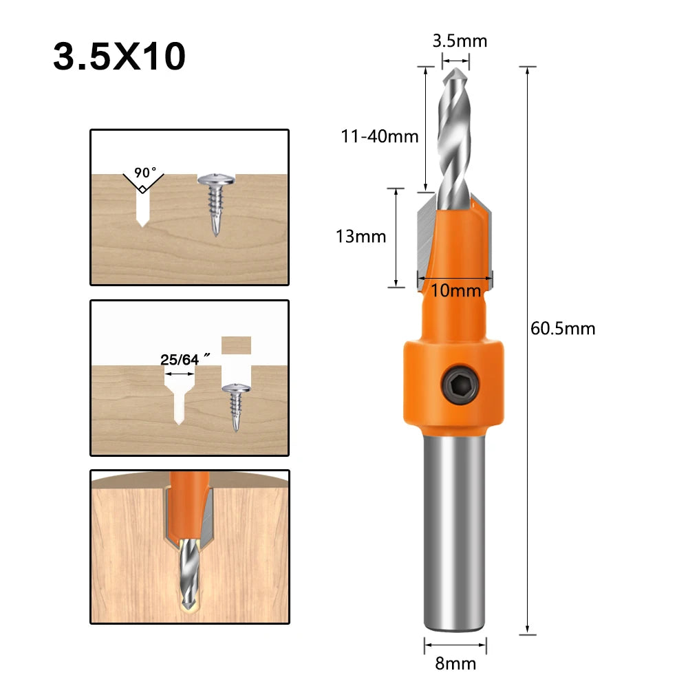 HSS Senker Router Bit mit 8mm Schaft für präzise Holzbearbeitung
