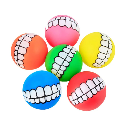 Gummi Hundespielzeug Quietschende Ball für Welpen robust 7cm Durchmesser