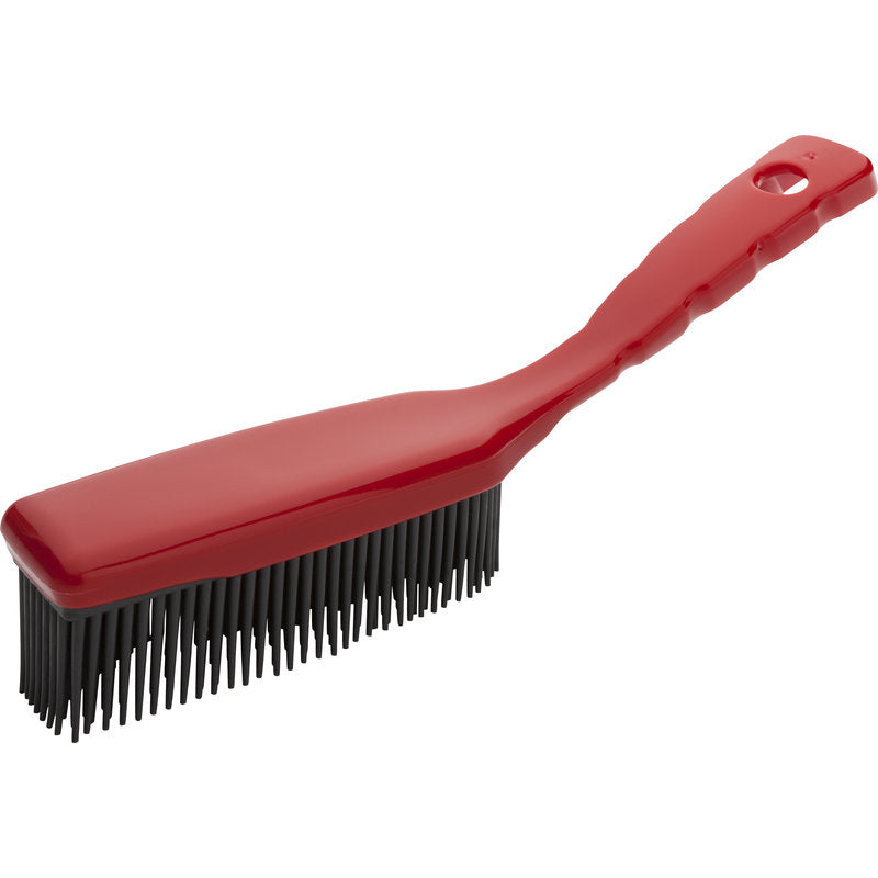 Handfeger mit Gumminoppen für glatte Oberflächen in Rot-Altruan
