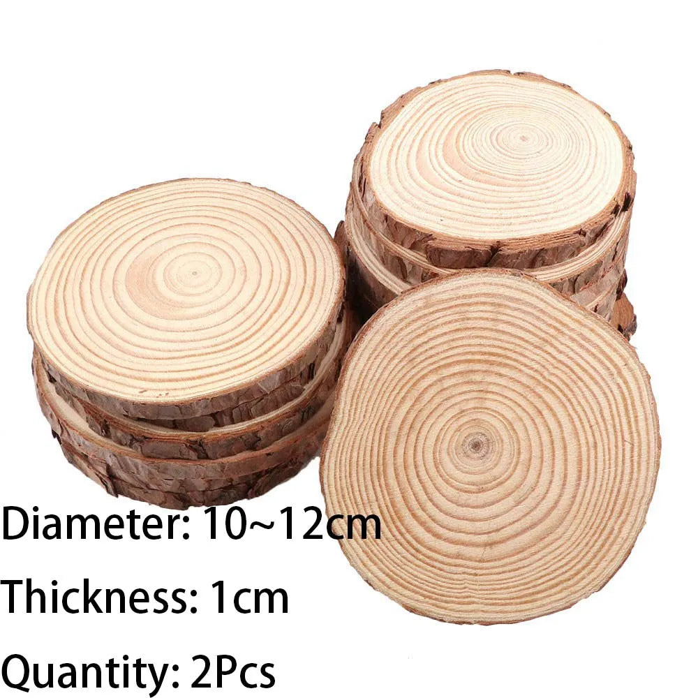 Natürliche Kiefern-Holzscheiben mit Baumrinde – 1 Packung DIY Holzrundlinge