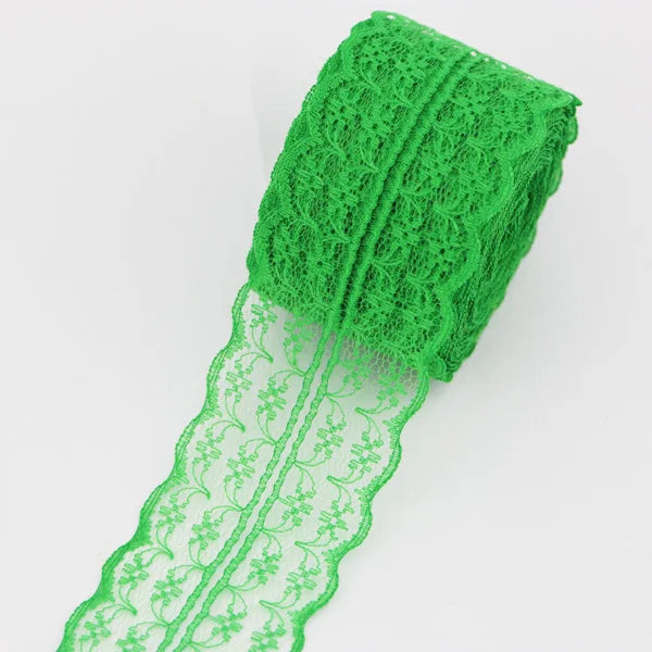 Elegantes 45 mm Spitzenstoff-Gurtband Weiß – 5 Yards Baumwolle, nachhaltig - vielseitig