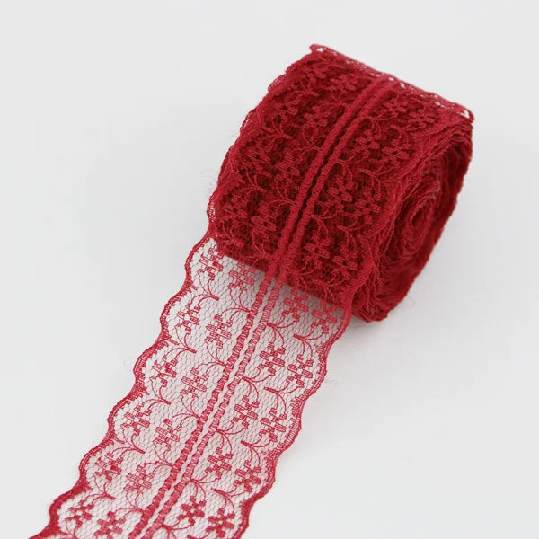 Elegantes 45 mm Spitzenstoff-Gurtband Weiß – 5 Yards Baumwolle, nachhaltig - vielseitig