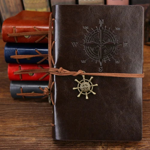 Vintage-Piraten-Anker Spiral-Notizbuch mit PU-Leder & 150 Seiten, vielseitig & stylisch