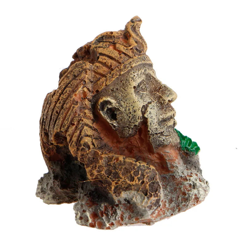 Antikes Aquariumornament im Resin-Stil – ägyptischer Pharao & römische Säule, 1 Stück