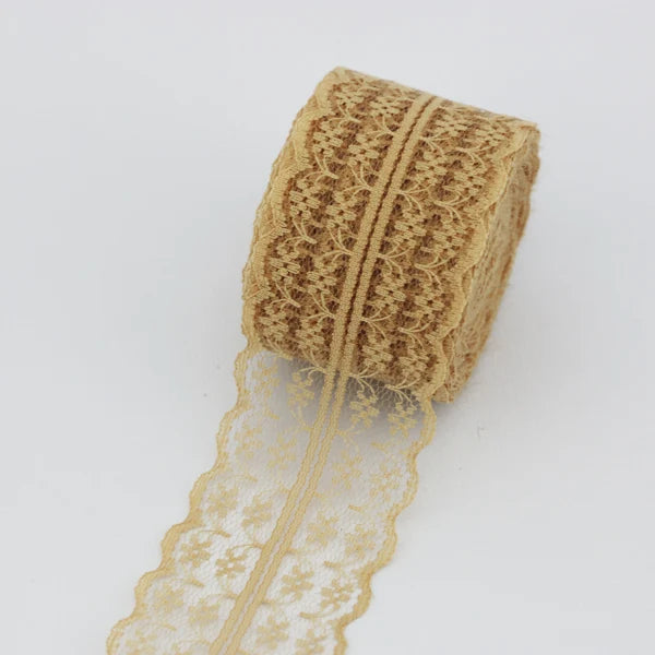 Elegantes 45 mm Spitzenstoff-Gurtband Weiß – 5 Yards Baumwolle, nachhaltig - vielseitig