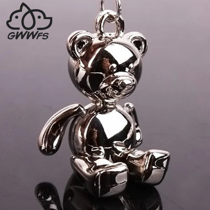 Stilvoll - robust: Unisex Teddybär-Schlüsselanhänger aus Metalllegierung