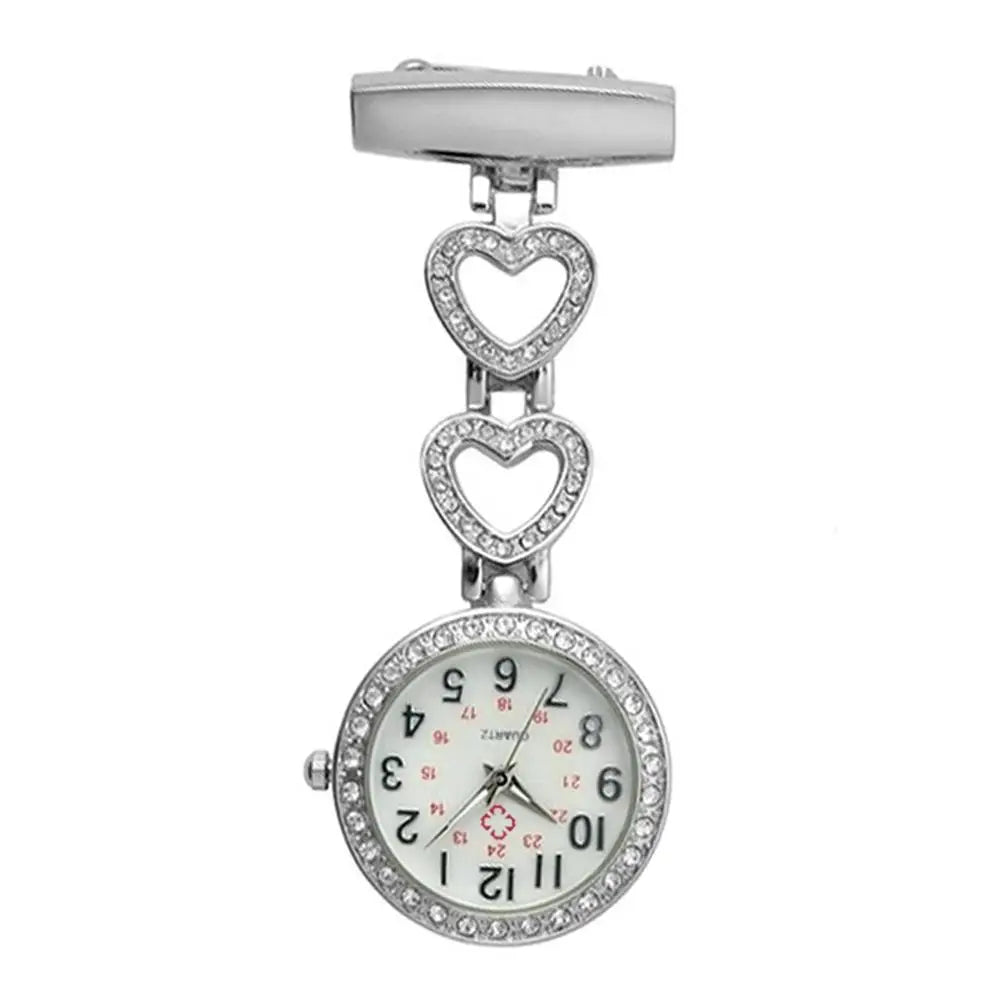 Stilvolle Clip-Taschenuhr mit Herz- oder Stern-Anhänger – Präzise Quarz-Analoguhr
