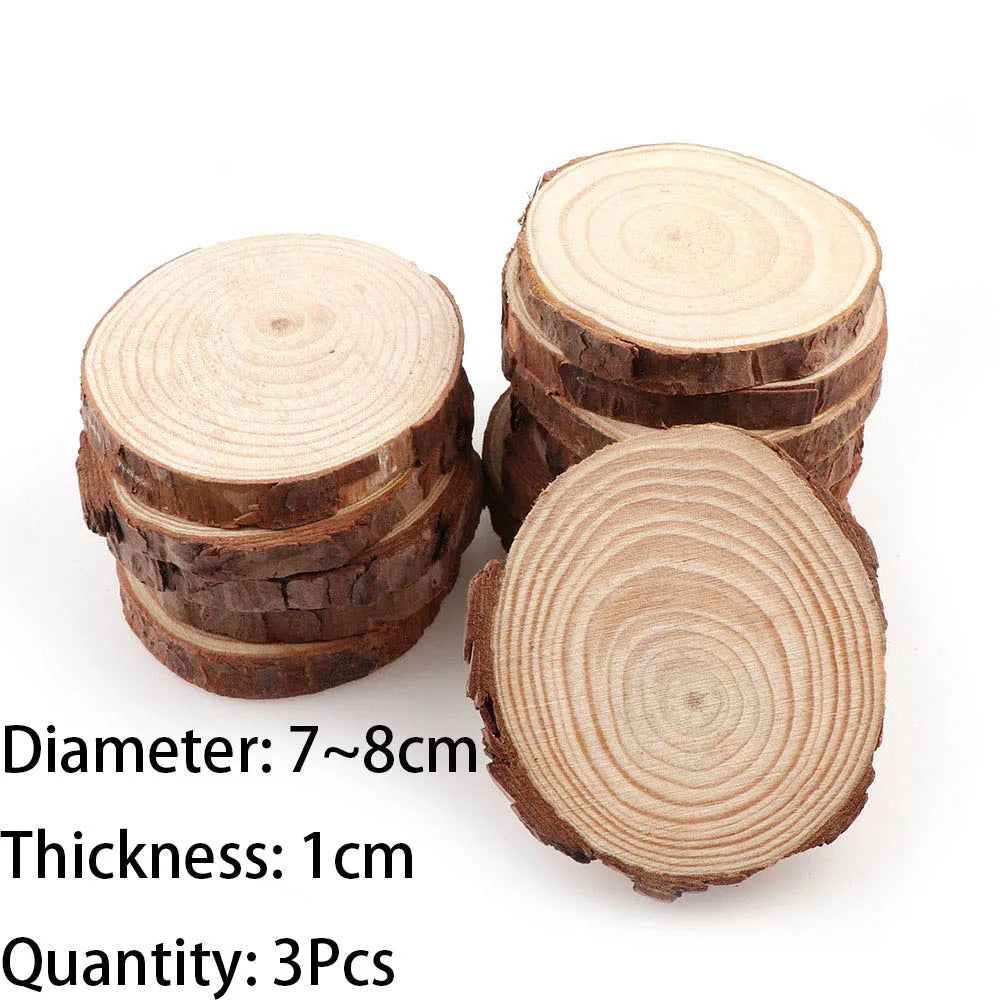 Natürliche Kiefern-Holzscheiben mit Baumrinde – 1 Packung DIY Holzrundlinge