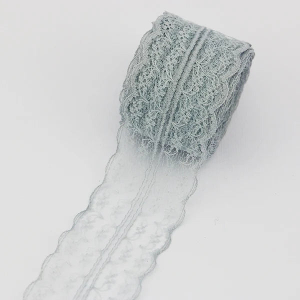 Elegantes 45 mm Spitzenstoff-Gurtband Weiß – 5 Yards Baumwolle, nachhaltig - vielseitig