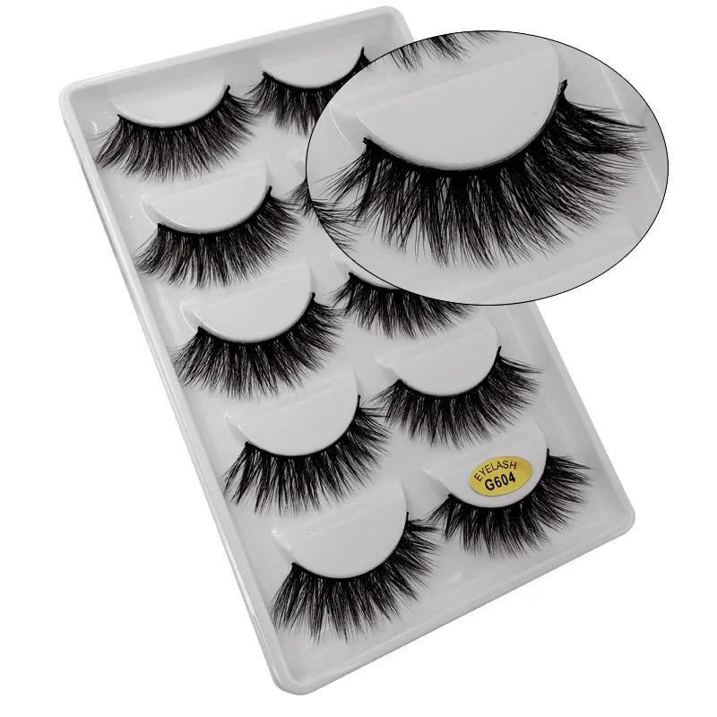 Natürliche 3D Nerz Wimpern – 3/5 Paar Flauschige, lange, wiederverwendbare Vollstreifen