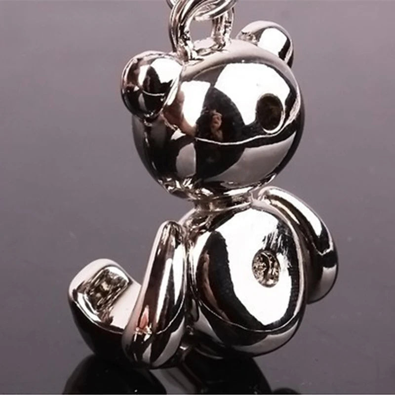 Stilvoll - robust: Unisex Teddybär-Schlüsselanhänger aus Metalllegierung