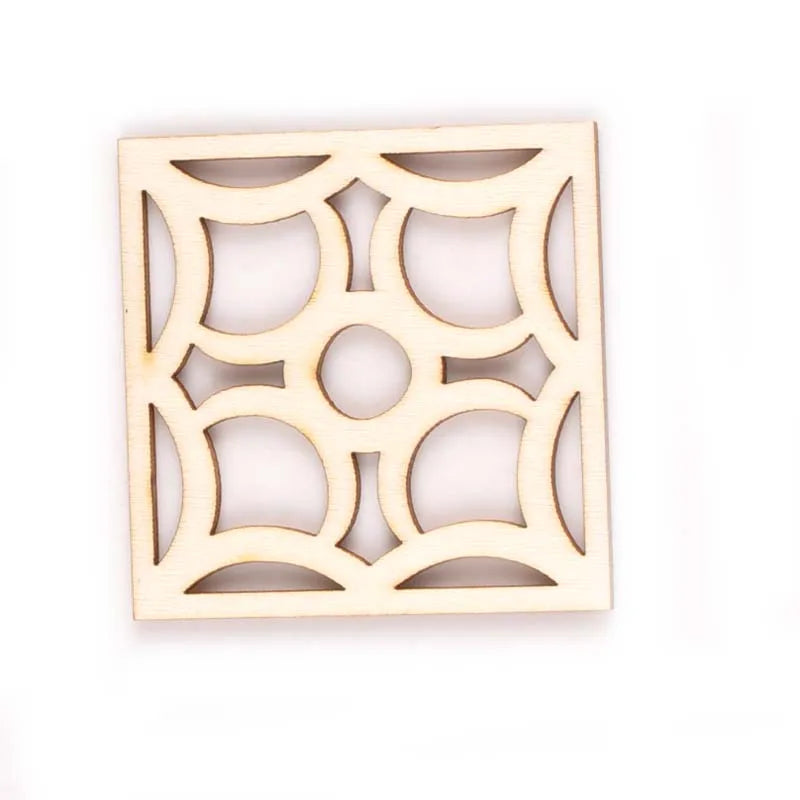 5er Set Holzscheiben mit runden - quadratischen Spitzen – Perfekt für DIY Kreative