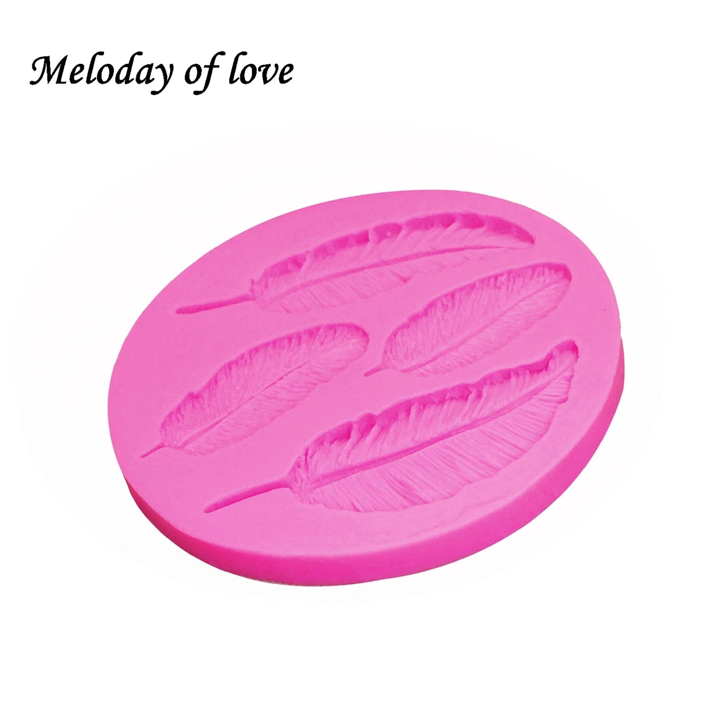 Lebensmittelechte rosa Vögel-Federn Silikonform 9x9 cm für perfekte Deko