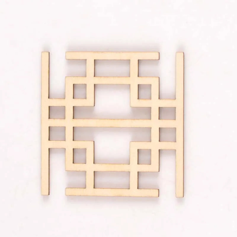 5er Set Holzscheiben mit runden - quadratischen Spitzen – Perfekt für DIY Kreative