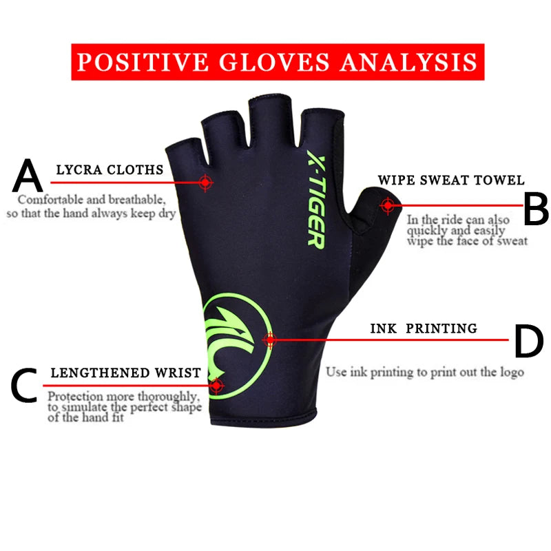 Sommer Fahrrad Handschuhe Atmungsaktiv Winddicht Waschbar MTB Half Finger