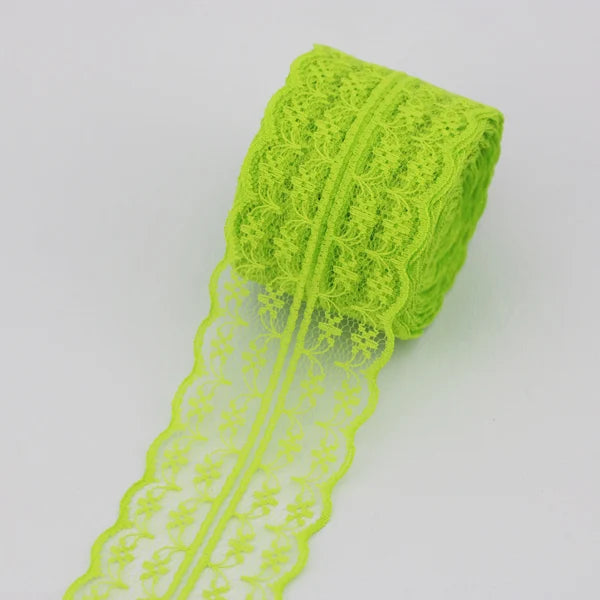 Elegantes 45 mm Spitzenstoff-Gurtband Weiß – 5 Yards Baumwolle, nachhaltig - vielseitig