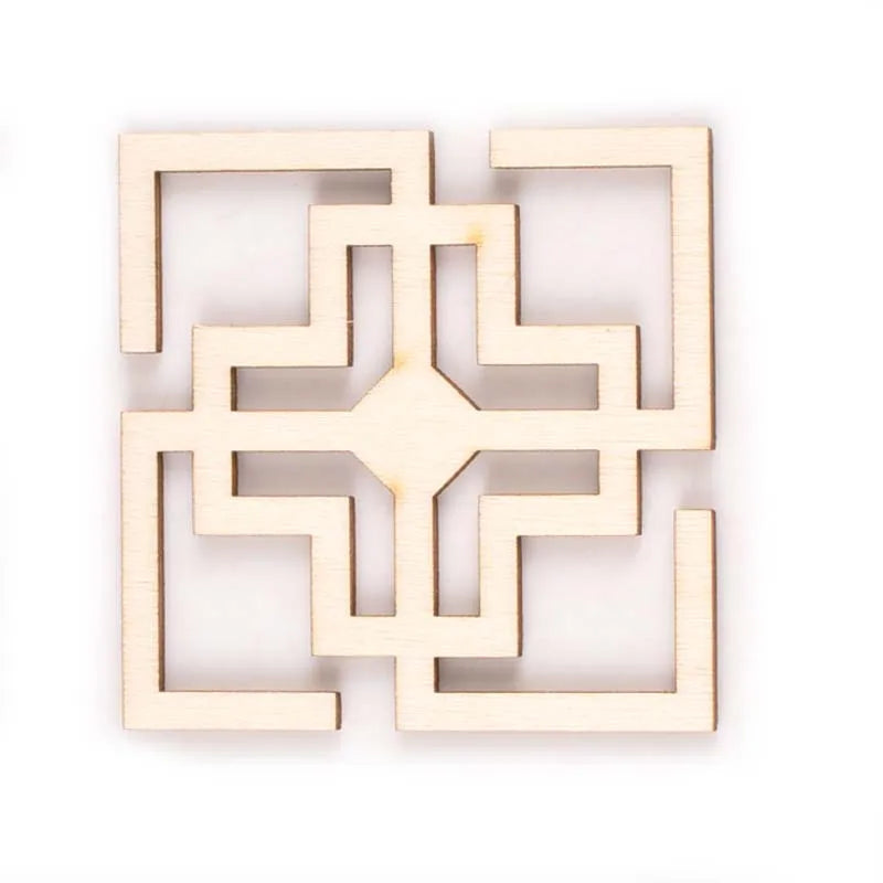 5er Set Holzscheiben mit runden - quadratischen Spitzen – Perfekt für DIY Kreative