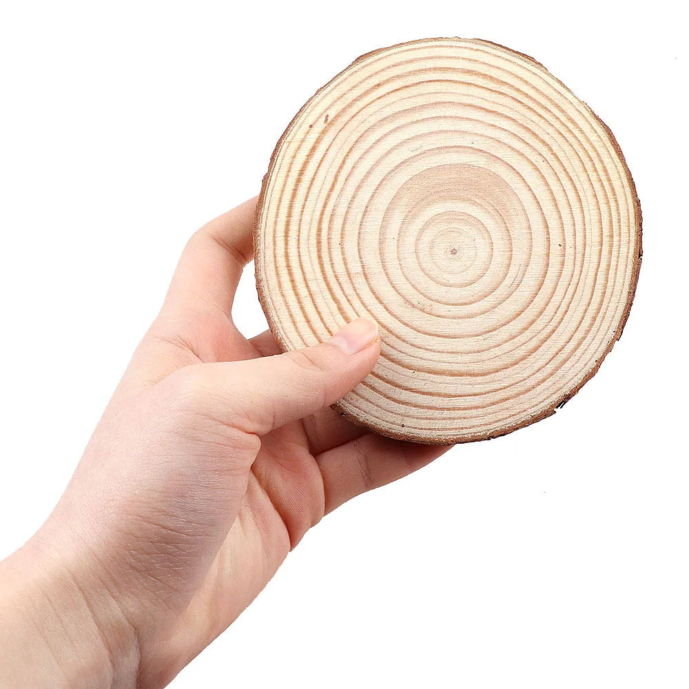 Natürliche Kiefernholzscheiben 3–12 cm, unlackiert für kreative DIY-Projekte