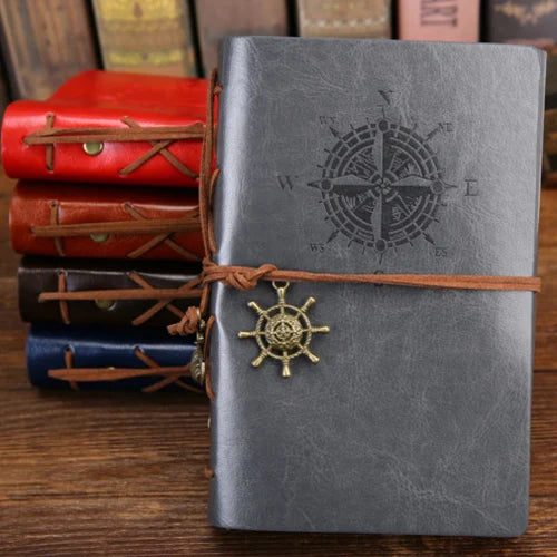 Vintage-Piraten-Anker Spiral-Notizbuch mit PU-Leder & 150 Seiten, vielseitig & stylisch