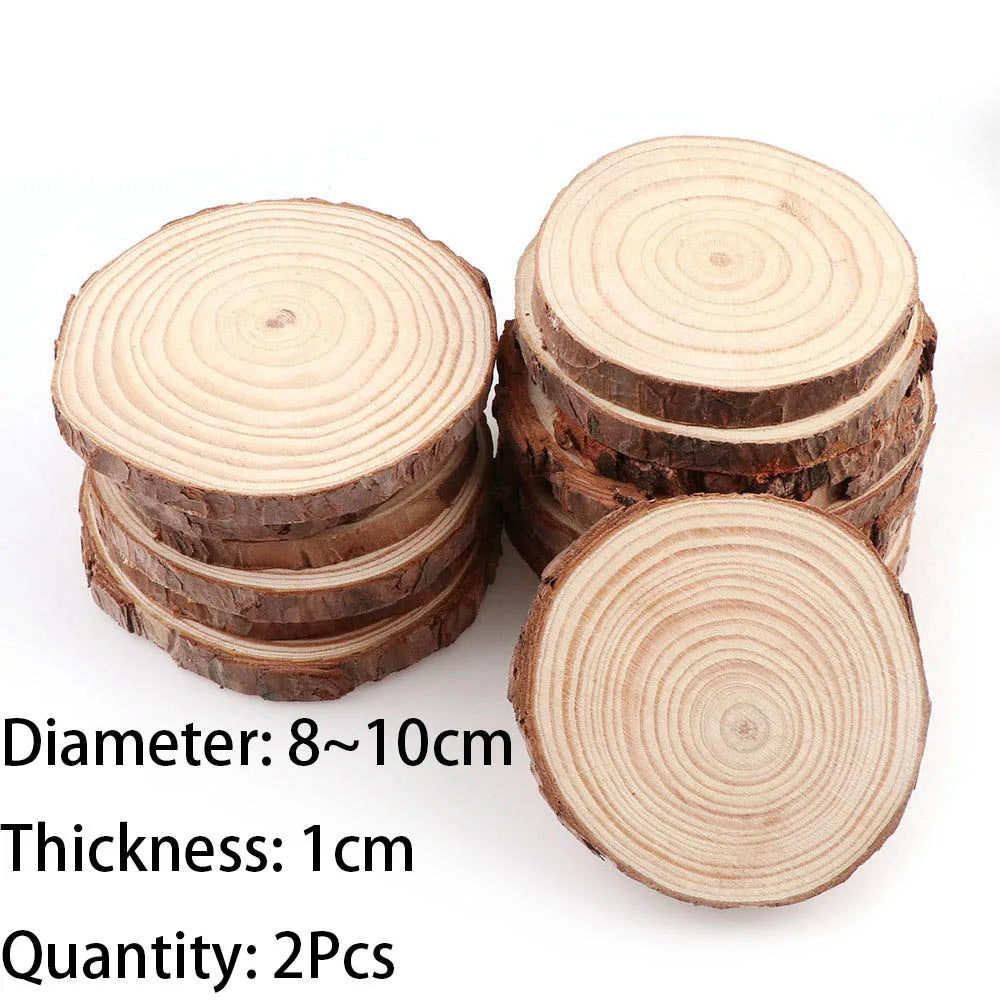Natürliche Kiefern-Holzscheiben mit Baumrinde – 1 Packung DIY Holzrundlinge
