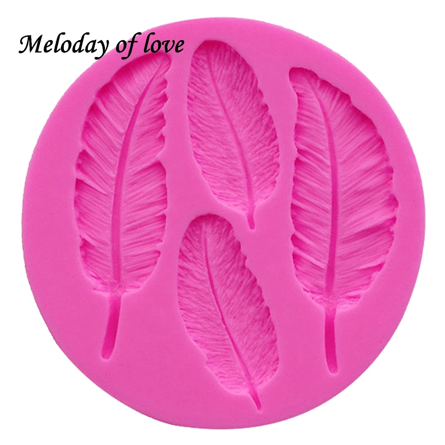Lebensmittelechte rosa Vögel-Federn Silikonform 9x9 cm für perfekte Deko